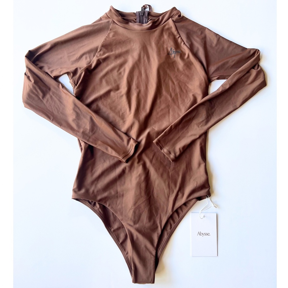 Abysse Long Sleeve One-Piece Swimsuit - Chocolate Brown (NWT)